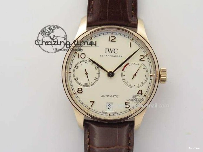 MIROTIME 0421 Elegant Portuguese IW371615 ZF 1:1 Best Edition SS Green Dial on Black Leather Strap A96355 V 7081